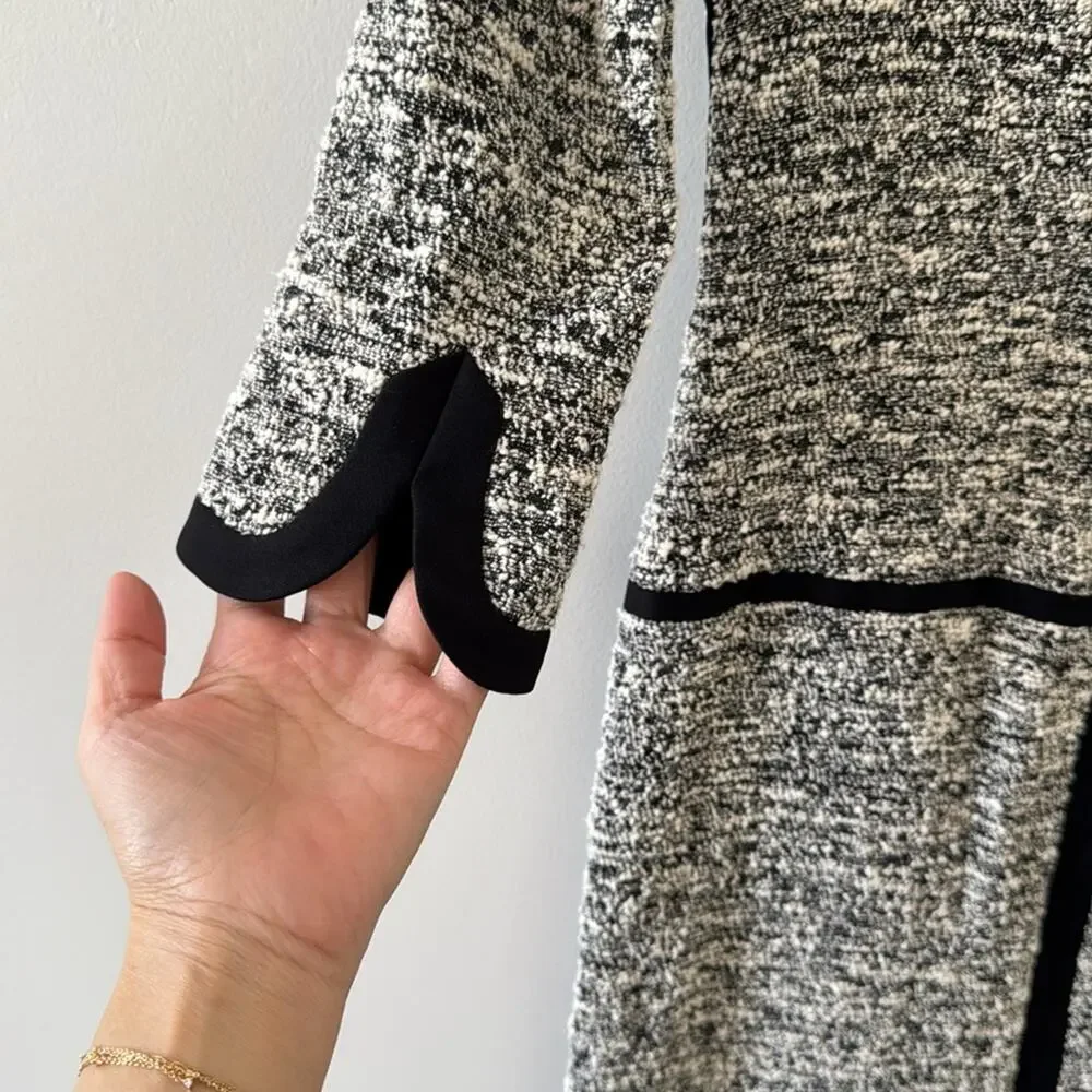 Rag & Bone Camden Tweed Shift Dress Black White Contrast Trim Size 0 - Picture 5 of 7